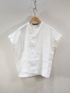 mizuiro ind "リネン スタンドカラーシャツ WHITE"