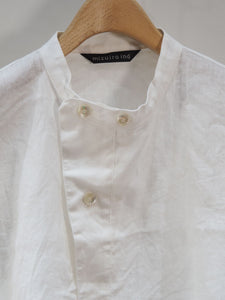 mizuiro ind "リネン スタンドカラーシャツ WHITE"