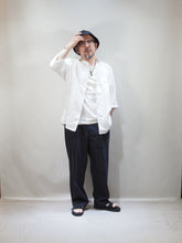画像をギャラリービューアに読み込む, TIGRE BROCANTE "ライトリネン ベニスビーチスタンドカラーシャツ WHITE"

