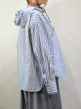 画像をギャラリービューアに読み込む, mizuiro ind &quot;ストライプ フードシャツ&quot;
