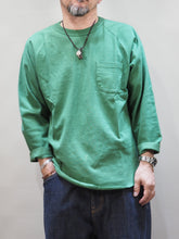 画像をギャラリービューアに読み込む, BARNS OURFITTERS “90‛s ヘヴィーウェイト 8分袖 ベースボールTシャツ GREEN“
