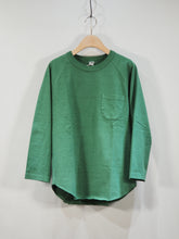 画像をギャラリービューアに読み込む, BARNS OURFITTERS “90‛s ヘヴィーウェイト 8分袖 ベースボールTシャツ GREEN“
