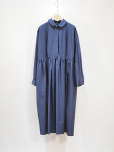 mizuiro ind "ラウンドカラー フロントフライ ギャザーワンピース NAVY"