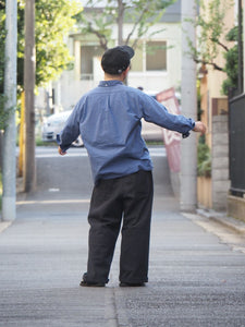 nisica "レギュラーカラー シャツ BLUE PURPLE CK"