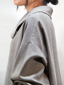 WHYTO "TENT LINE COAT BROWN CHECK"