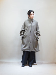 WHYTO "TENT LINE COAT BROWN CHECK"