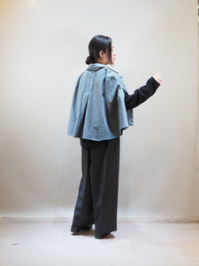 MIDIUMISOLID "3way ケープコート BLUE GRAY"