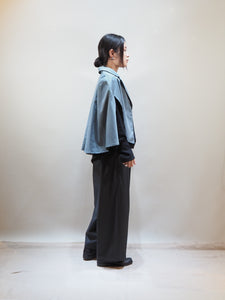 MIDIUMISOLID "3way ケープコート BLUE GRAY"