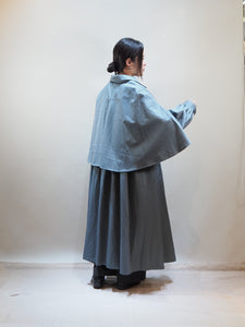 MIDIUMISOLID "3way ケープコート BLUE GRAY"