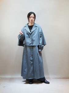 MIDIUMISOLID "3way ケープコート BLUE GRAY"