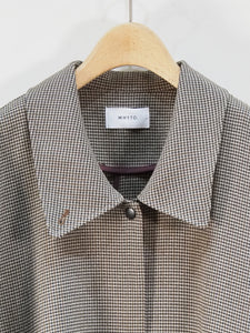 WHYTO "TENT LINE COAT BROWN CHECK"