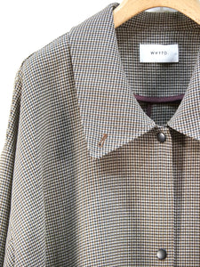 WHYTO "TENT LINE COAT BROWN CHECK"