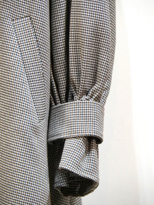 WHYTO "TENT LINE COAT BROWN CHECK"