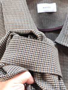 WHYTO "TENT LINE COAT BROWN CHECK"