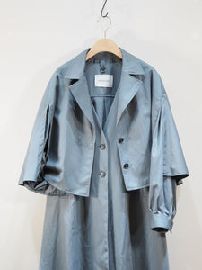 MIDIUMISOLID "3way ケープコート BLUE GRAY"