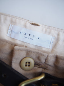 setto × toulouse "モールスキン 2タック ワイドパンツ BEIGE"