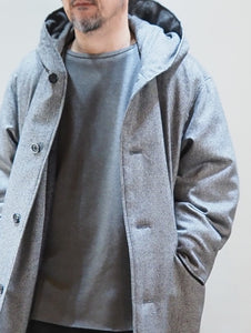 miffew "WOOL HOODED DOWN COAT 千鳥格子"