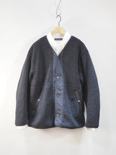 画像をギャラリービューアに読み込む, BARNS OUTFITTERS &quot;ユーティリティ ボア カーディガン BLACK&quot;
