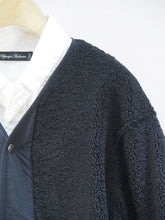 画像をギャラリービューアに読み込む, BARNS OUTFITTERS &quot;ユーティリティ ボア カーディガン BLACK&quot;
