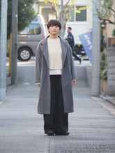 画像をギャラリービューアに読み込む, mizuiro ind &quot;スタンドカラーロングコート CHARCOAL&quot;
