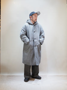 miffew "WOOL HOODED DOWN COAT 千鳥格子"