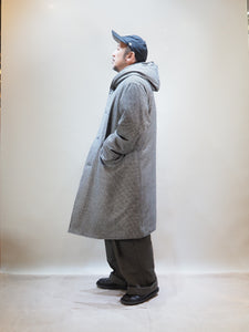 miffew "WOOL HOODED DOWN COAT 千鳥格子"