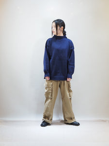 GUERNSEY WOOLLENS "オーバーサイズ ガンジーセーター NAVY"