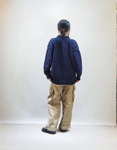 GUERNSEY WOOLLENS "オーバーサイズ ガンジーセーター NAVY"