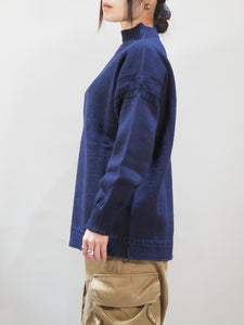 GUERNSEY WOOLLENS "オーバーサイズ ガンジーセーター NAVY"