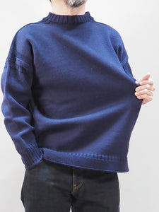 GUERNSEY WOOLLENS "オーバーサイズ ガンジーセーター NAVY"