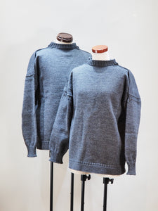 GUERNSEY WOOLLENS "オーバーサイズ ガンジーセーター CHARCOAL"