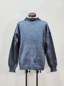 GUERNSEY WOOLLENS "オーバーサイズ ガンジーセーター CHARCOAL"