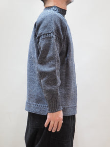 GUERNSEY WOOLLENS "オーバーサイズ ガンジーセーター CHARCOAL"