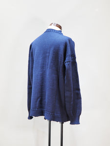 GUERNSEY WOOLLENS "オーバーサイズ ガンジーセーター NAVY"