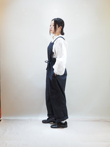 NOUVELLES DU PARADIS "コットンバーバリー サロペット NAVY"