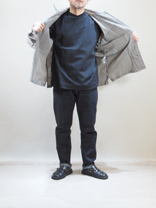 NISICA "変形クルーネック カットソープルオーバーシャツ BLACK"