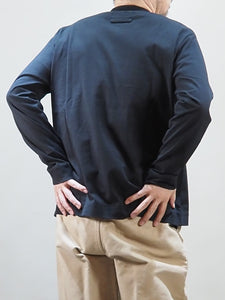 NISICA "変形クルーネック カットソープルオーバーシャツ BLACK"